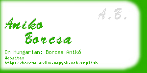 aniko borcsa business card